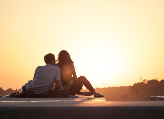 Couple and sunset