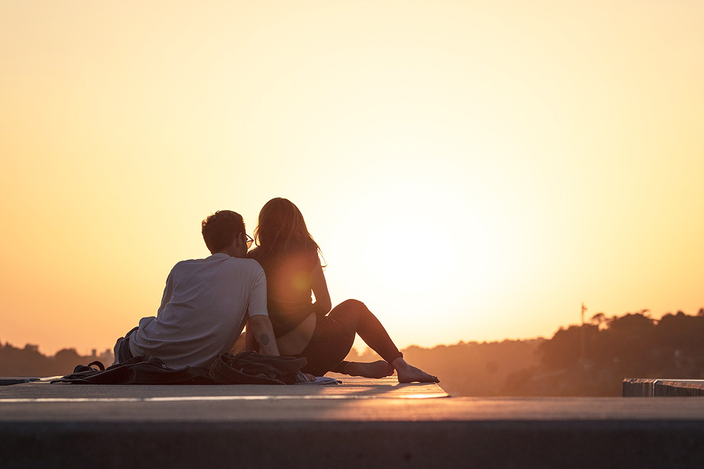 Couple and sunset