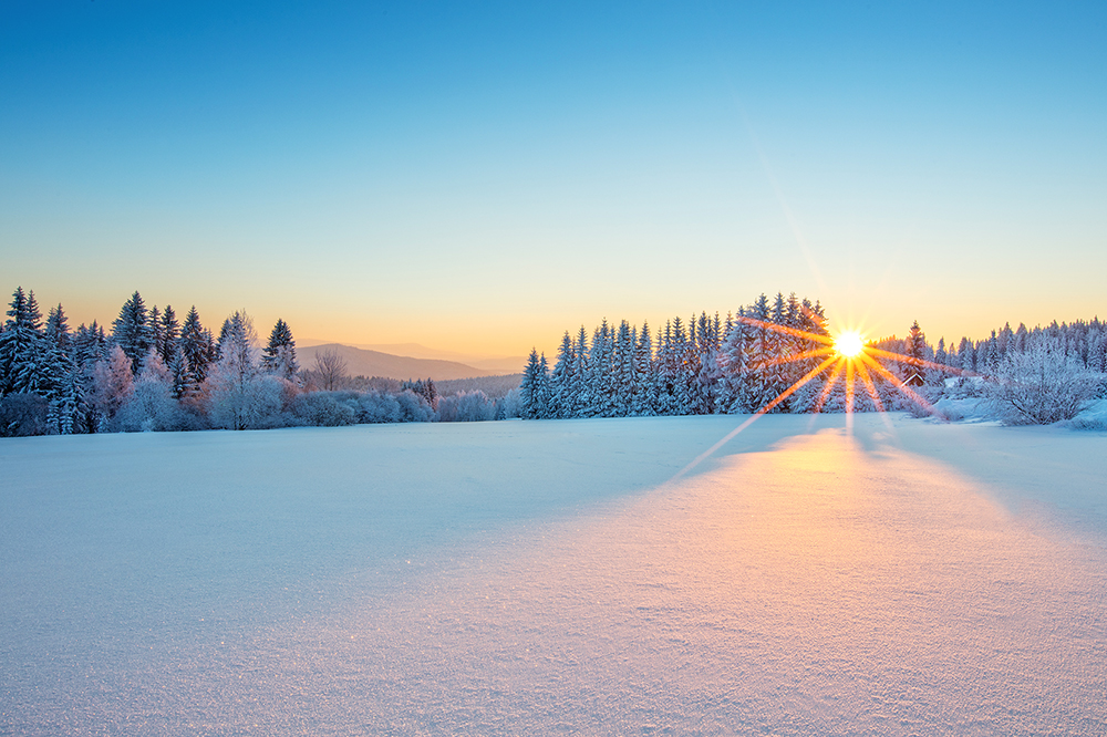 Deepenign into stillness - sunset and snow